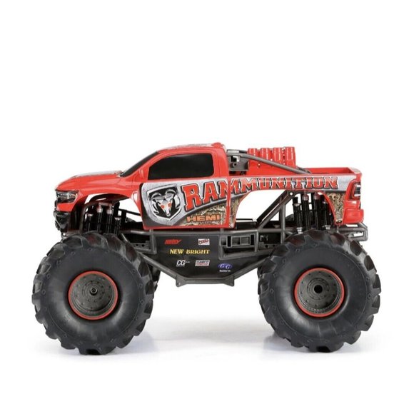 Dodge Ram RC Monster Truck 9.6V Rechargeable Battery, Rammunition Red - Picture 3 of 6